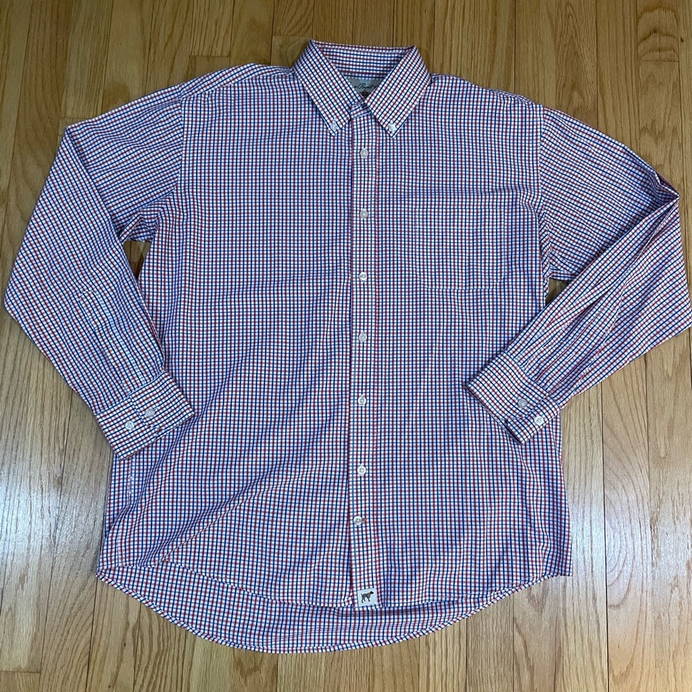 Southern Pointe Men's Red & Blue Checkered Button-Down Dress Shirt